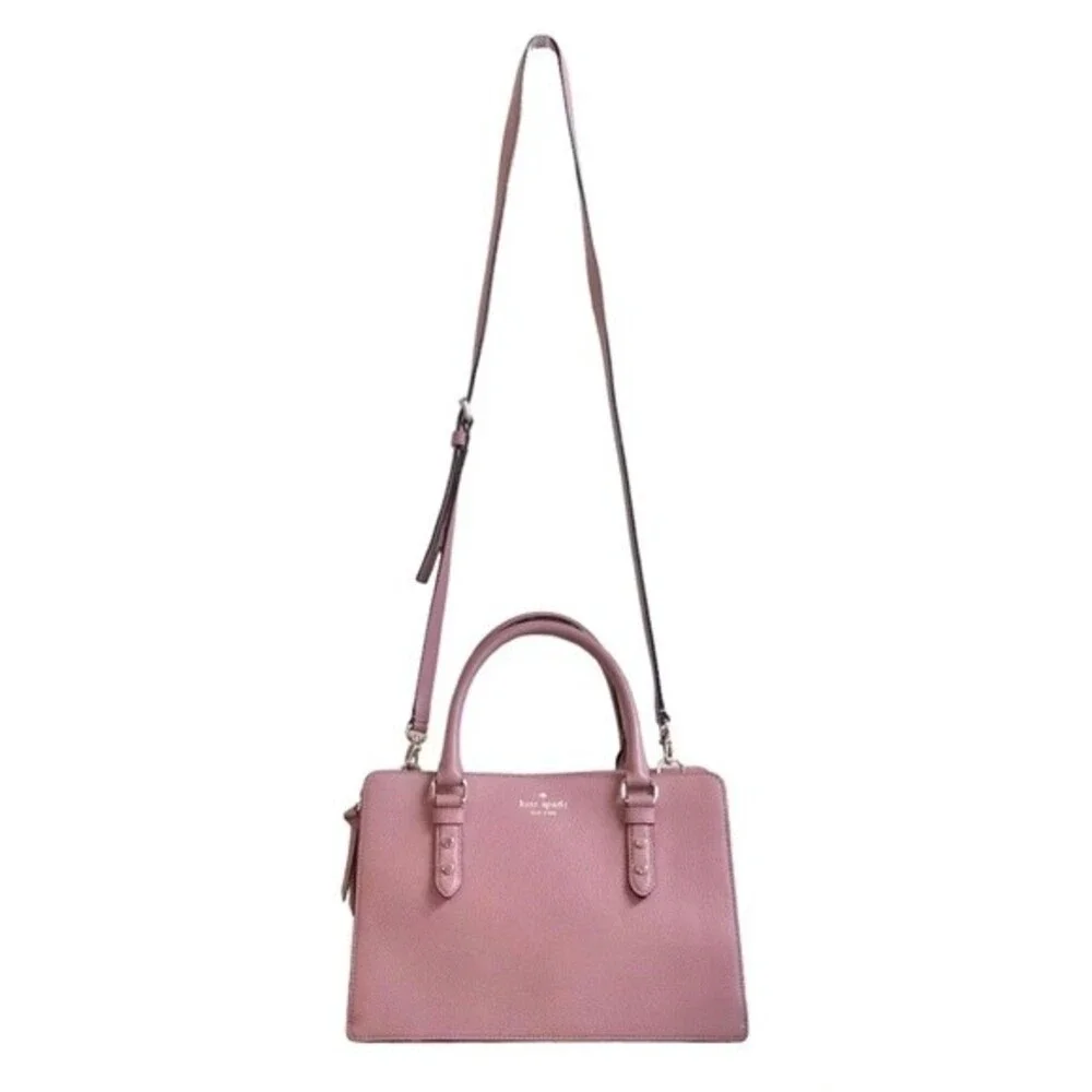 Kate Spade Mulberry Street Lise Satchel Rose Leather Convertible Crossbody Bag